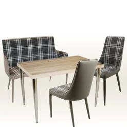 Polsterstuhl mit Karomuster - Kapitalia (2er Set)