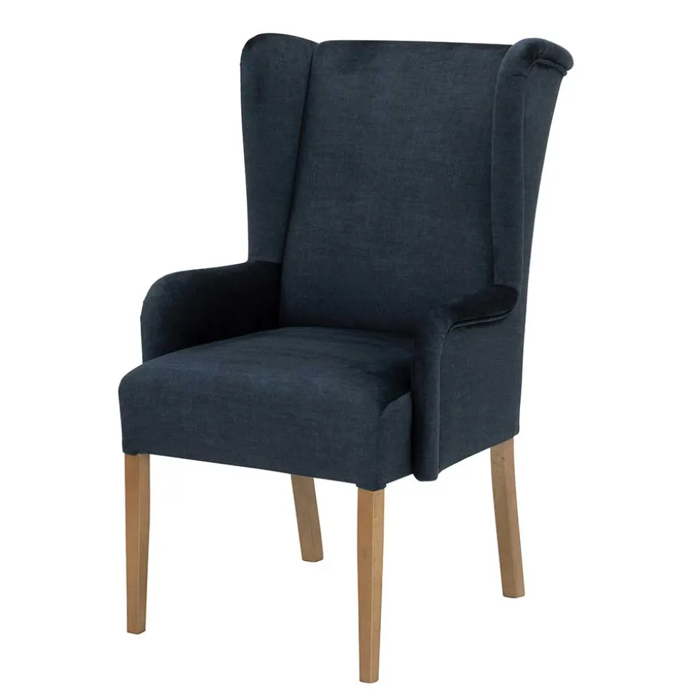 Polsterstuhl mit Ohren in Dunkelblau - Zilandra