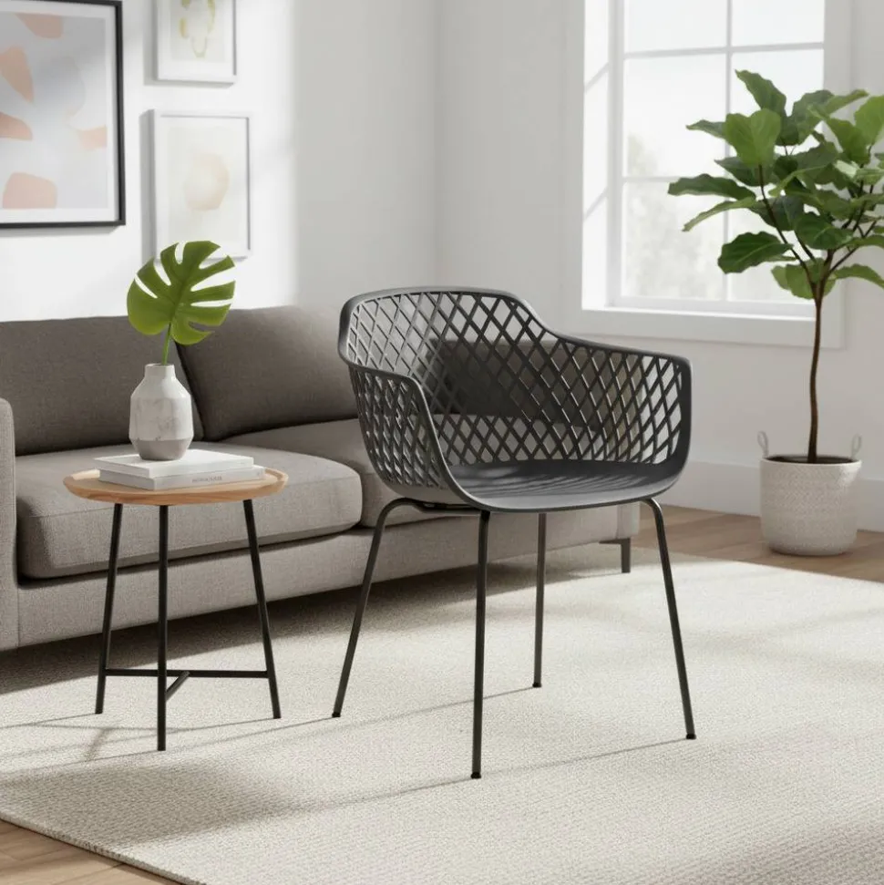 PP Design-Tischsessel in Grau - Senva (4er Set)