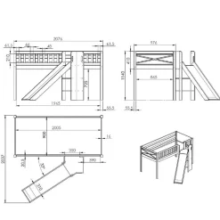 Prinzessin Rutschbett mit schräger Rutsche - Later