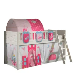 Prinzessin Spielbett Hochbett in Weiß - Brusetta