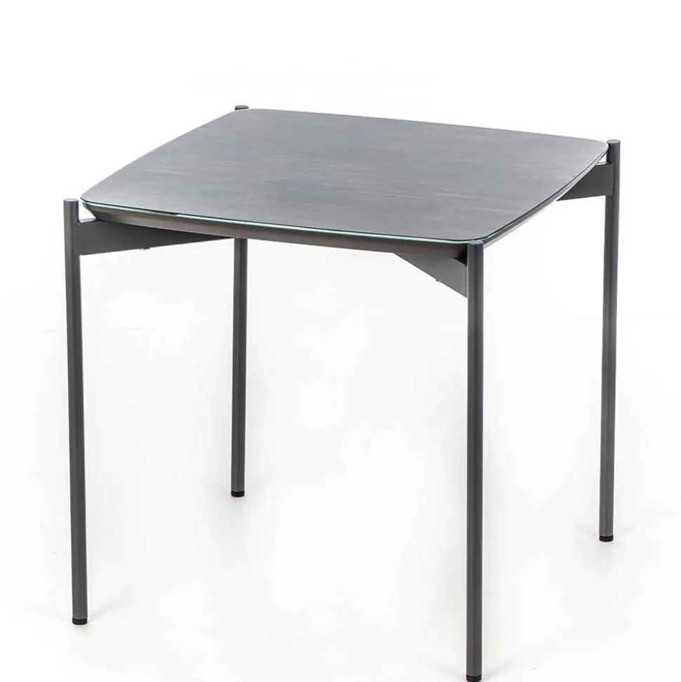 Quadrat Beistelltisch in Blaugrau - Vrono