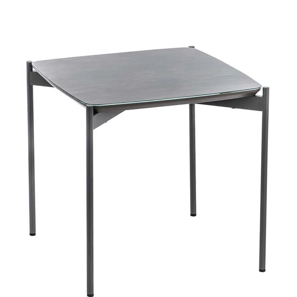 Quadrat Beistelltisch in Blaugrau - Vrono