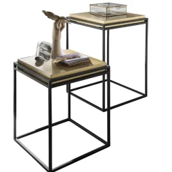 Quadratische Beistelltische in Gold - Miaoly (zweiteilig)