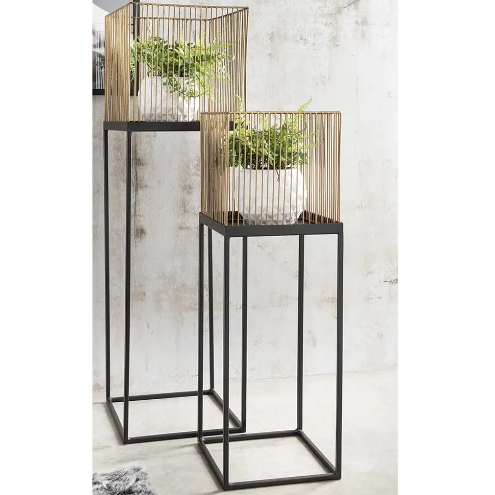 Quadratische Blumensäule mit Gitterkorb - Brazoli