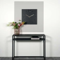 Quadratische Wanduhr in Schwarz - Britain