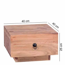 Quadratischer Design Nachttisch Vislan mit Schublade
