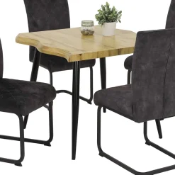 Quadratischer Esstisch mit Baumkanten NB - Ashela