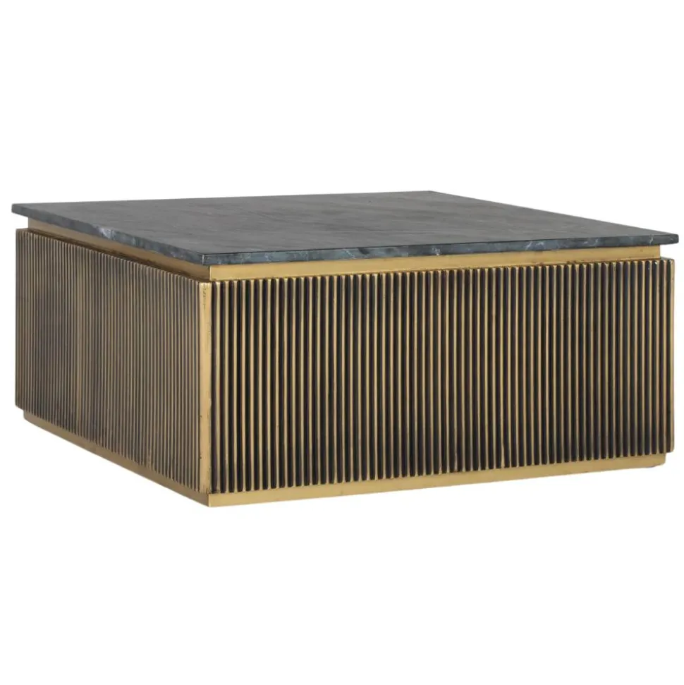 Quadratischer Wohnzimmertisch mit Marmorplatte - Hayato