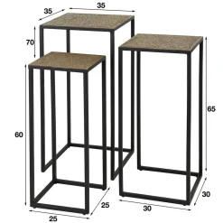 Quadratisches Blumensäulen Set - Christine (dreiteilig)