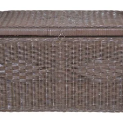 Rattan Geflecht Sitztruhe in Braun - Leony