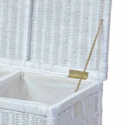 Rattan Geflecht Wäschetruhe mit 2 Kammern - Gulica