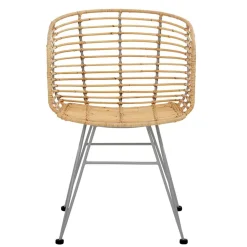 Rattan Korbsessel mit Metallgestell - Levitanas (2er Set)