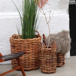 Rattan Körbe von Hand geflochten - Norjan (vierteilig)