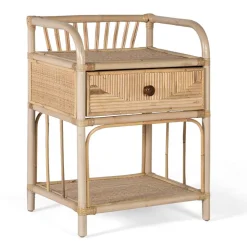 Rattan Nachtkonsole mit zwei Ablagen - Robin