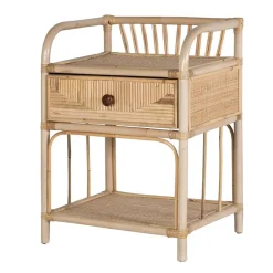 Rattan Nachtkonsole mit zwei Ablagen - Robin
