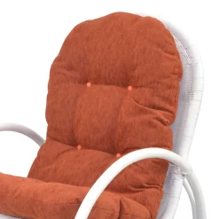 Rattan Schaukelstuhl in Weiß lackiert - Eddi