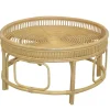 Rattan Sofatisch in Beige 75x41x75 - Juwan