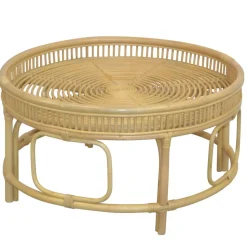 Rattan Sofatisch in Beige 75x41x75 - Juwan