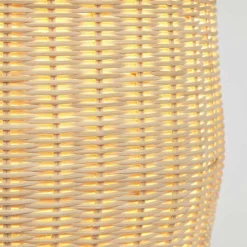 Rattan Stehleuchte aus Geflecht in Beige - Abelonia