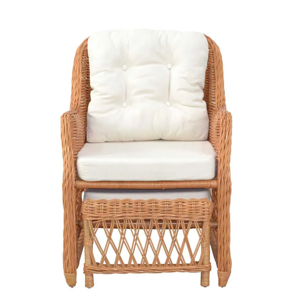 Rattanssessel Hawaii mit ausziehbarem Fußteil