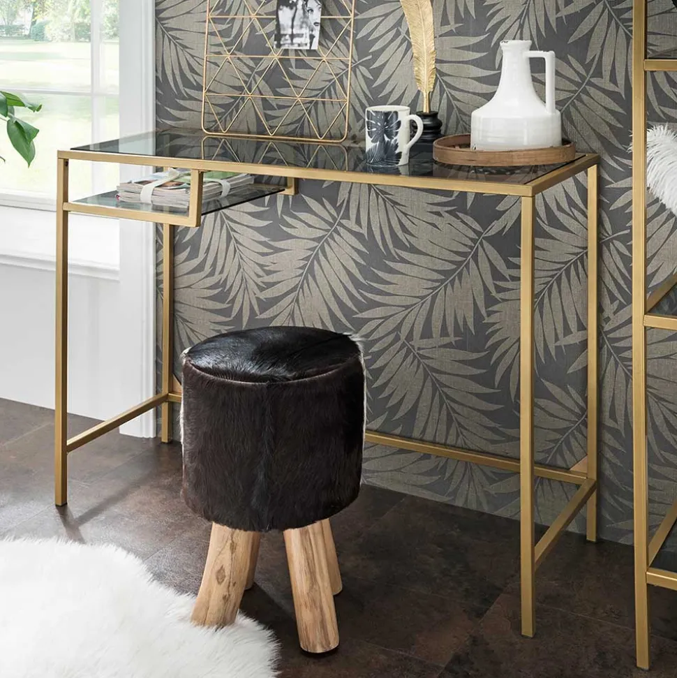 Rauchglas Konsolentisch mit Metallgestell - Ebruar