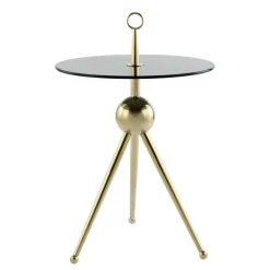 Rauchglas-Beistelltisch mit Drei-Bein-Gestell - Zirova