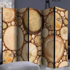 Raumteiler mit Fotodruck Baumscheiben - Siska