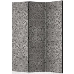 Raumteiler mit Mandala Motiv in Grau - Sololos