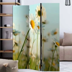 Raumteiler Paravent mit Foto Gänseblümchen - Lipari