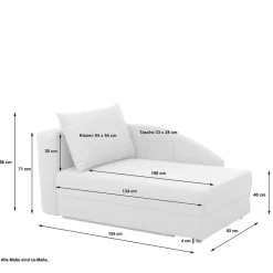 Recamiere mit Blumen Muster auf weißem Grund - Bairika