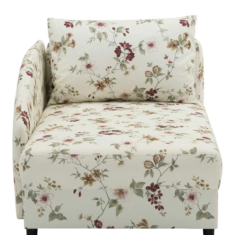 Recamiere mit Blumen Muster auf weißem Grund - Bairika