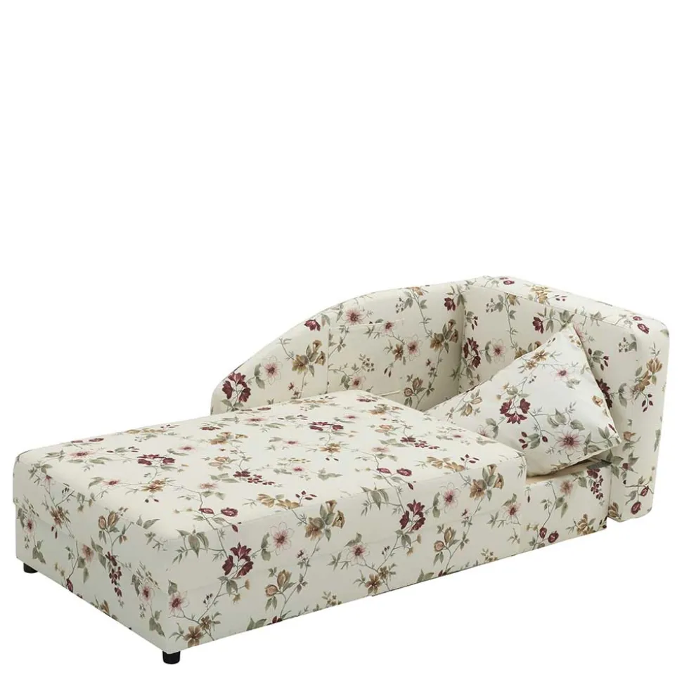 Recamiere mit Blumen Muster auf weißem Grund - Bairika