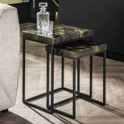 Rechteckige Beistelltische aus Teak - Clarisa (zweiteilig)