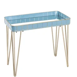 Rechteckiger Beistelltisch mit Spiegelglas Platte - Fire