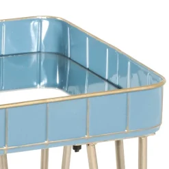 Rechteckiger Beistelltisch mit Spiegelglas Platte - Fire