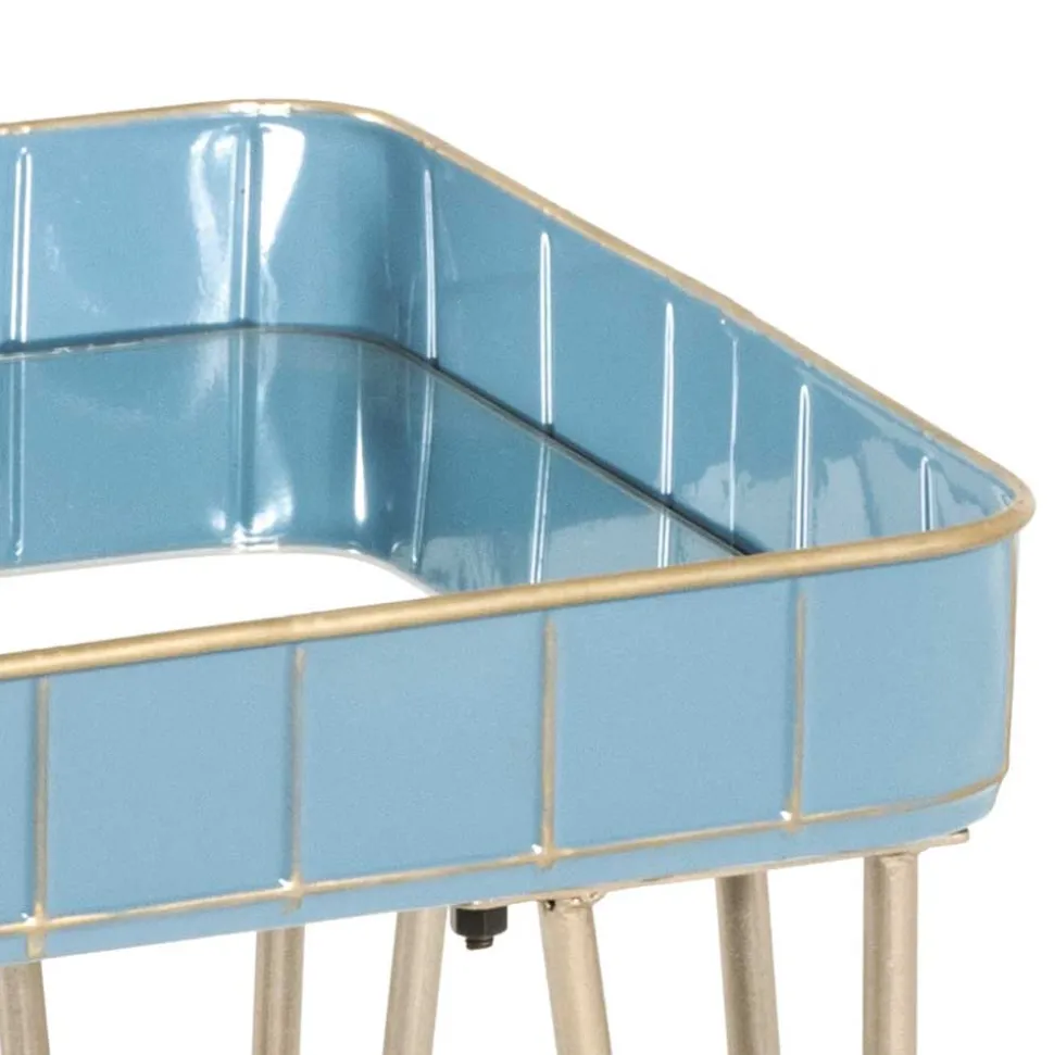 Rechteckiger Beistelltisch mit Spiegelglas Platte - Fire