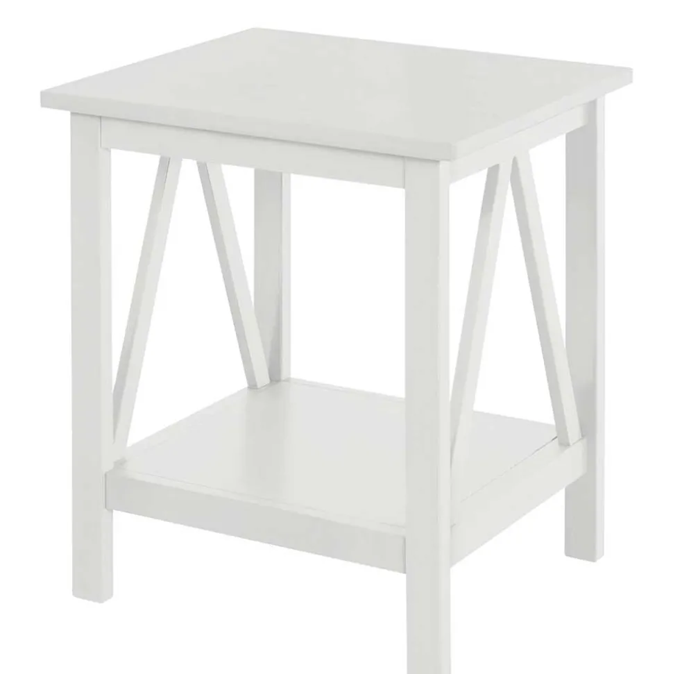 Rechteckiger Beistelltisch in Weiß lackiert - Lydia