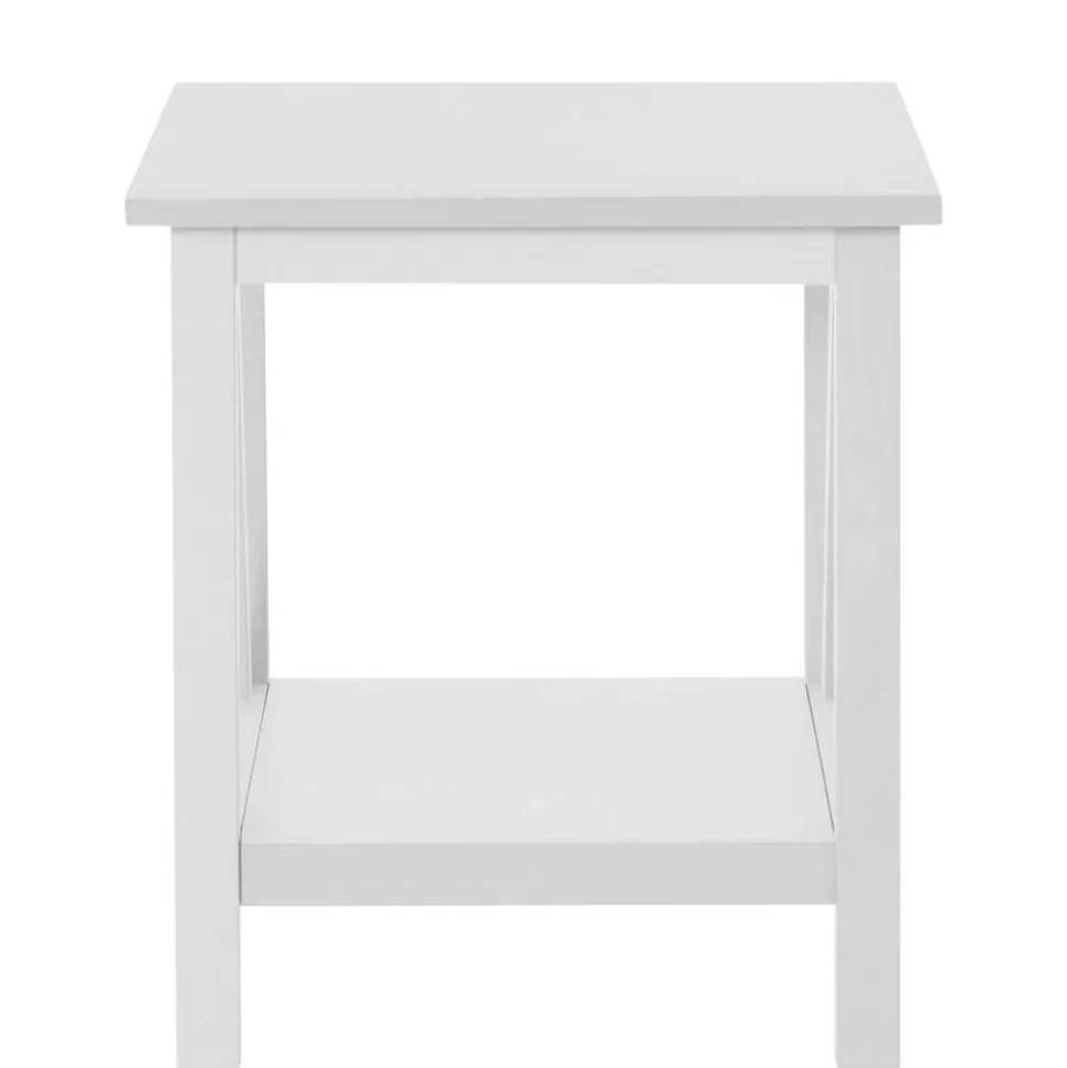 Rechteckiger Beistelltisch in Weiß lackiert - Lydia