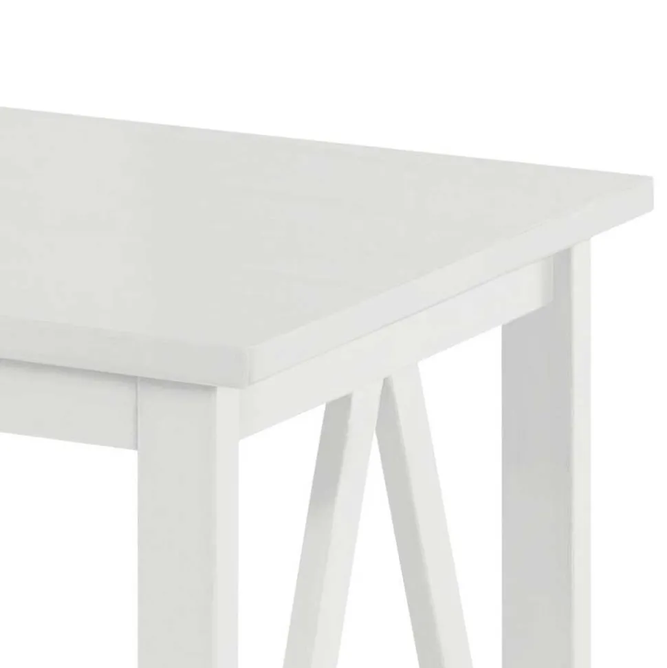 Rechteckiger Beistelltisch in Weiß lackiert - Lydia