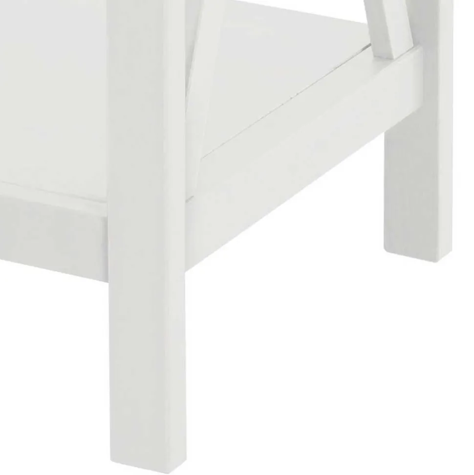 Rechteckiger Beistelltisch in Weiß lackiert - Lydia