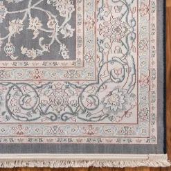 Rechteckiger Orient Teppich in Dunkelblau & Creme - Pandau