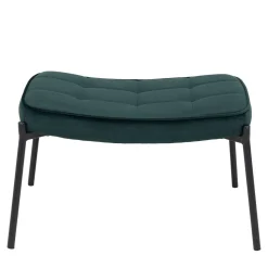 Rechteckiger Polsterhocker aus Samt Dunkelgrün - Sanfetra