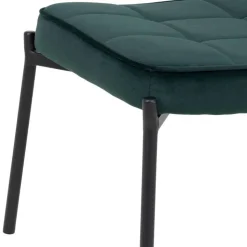 Rechteckiger Polsterhocker aus Samt Dunkelgrün - Sanfetra