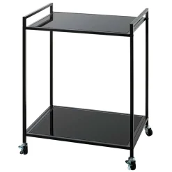 Rechteckiger Servierwagen aus Schwarzglas - Vanila