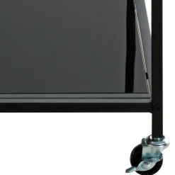 Rechteckiger Servierwagen aus Schwarzglas - Vanila