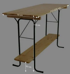 Rechteckiger Stehtisch in 113 cm oder 220 cm - Jaharas