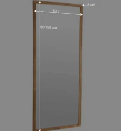 Rechteckiger Wand Spiegel in Eiche Optik - Helvana