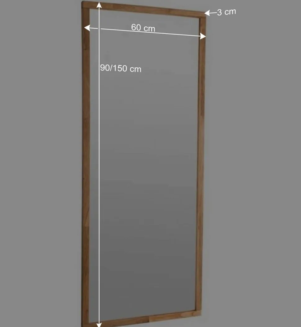 Rechteckiger Wand Spiegel in Eiche Optik - Helvana