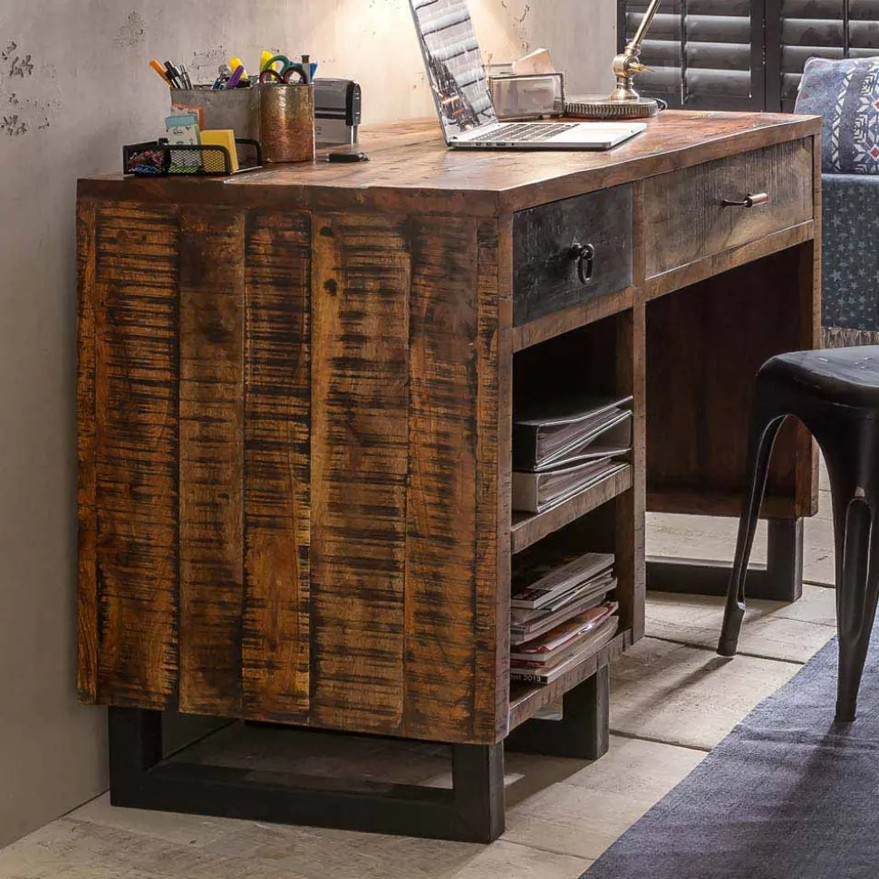 Recyclingholz Schreibtisch 120x50 cm - Bahiro